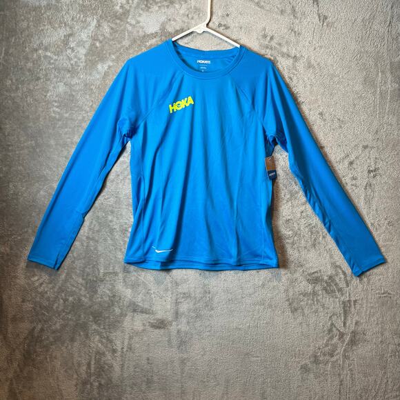 Hoka One Performance Long Sleeve Size Medium Blue New - Picture 1 of 7